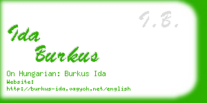 ida burkus business card